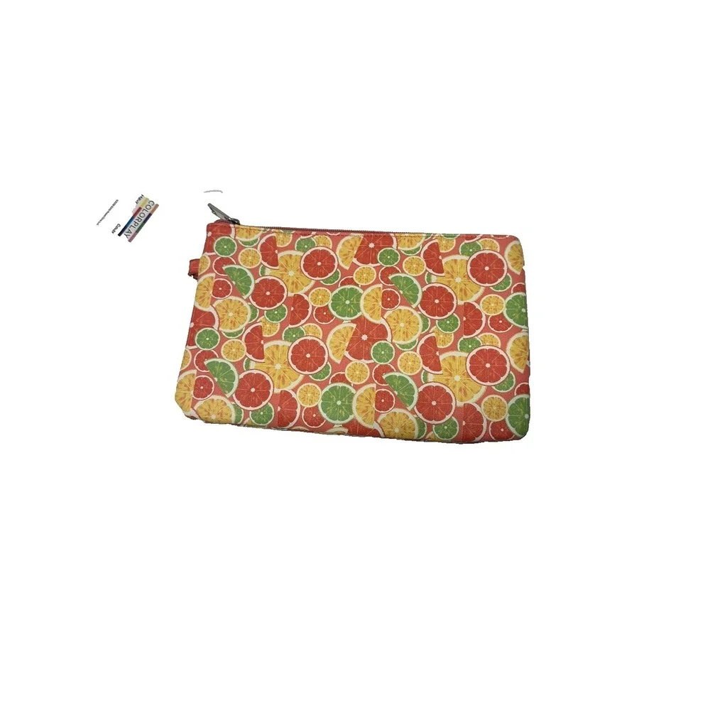 zipper pouch citrus fruit lemon lime makeup bag‎